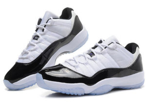Кроссовки Nike Air Jordan 11 Retro мужские белые с черным - фото спереди