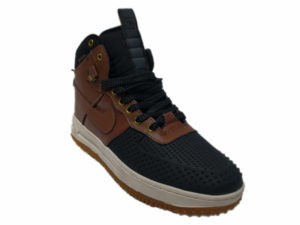 Зимние Nike Lunar Force 1 Leather шоколадные с черным - фото спереди