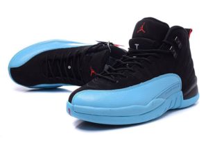Nike Air Jordan 12 Retro черные с голубым (40-45)