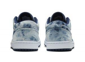 Nike Air Jordan 1 Low Washed Denim белые со светло-синим кожаные мужские (40-44)