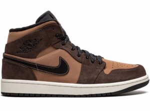 Nike Air Jordan 1 Mid SE Dark Chocolate коричневые замша-нубук мужские (40-44)