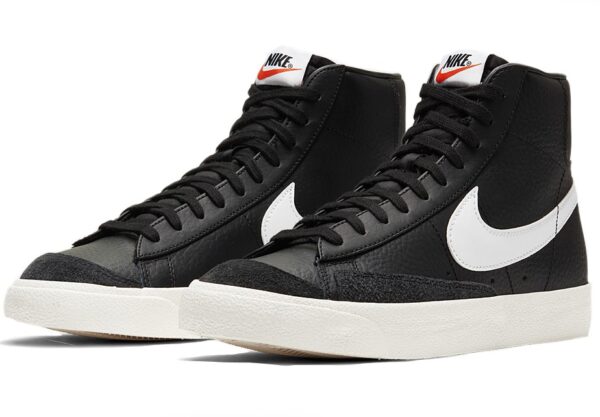 Nike Blazer Mid черные с белым кожа-нубук женские (35-39)