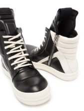 Rick Owens Geobasket чёрно-белые кожаные мужские-женские (40-44)